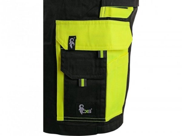 SPODNIE CXS OGRODNICZKI SIRIUS BRIGHTON CZARNO-ŻÓŁTE ROZM.48 (1 SZT)