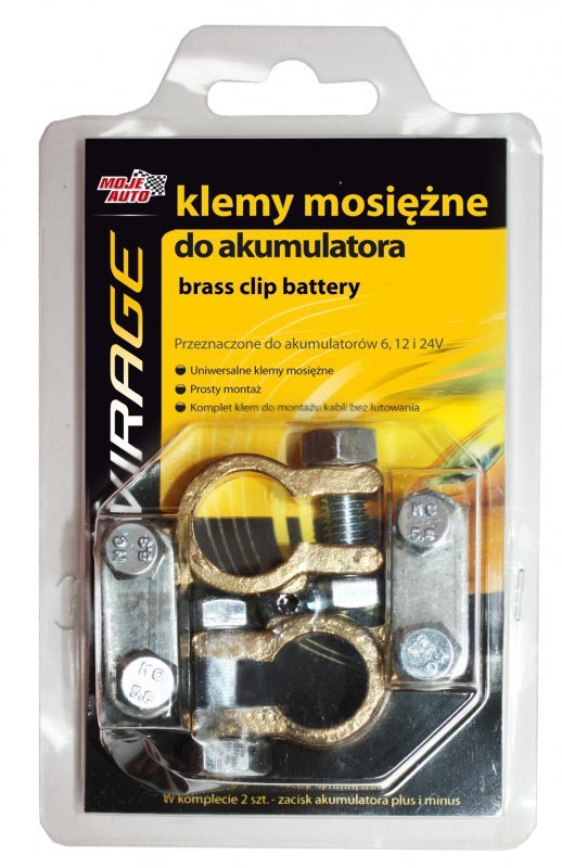 KLEMY MOSIĘŻNE  DO AKUMULATORA 2 SZT(+/-) (1 SZT)
