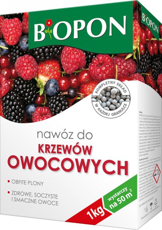 NAWÓZ, DO KRZEWÓW OWOCOWYCH GRANULAT 1KG-PROMOCJA (1 SZT)