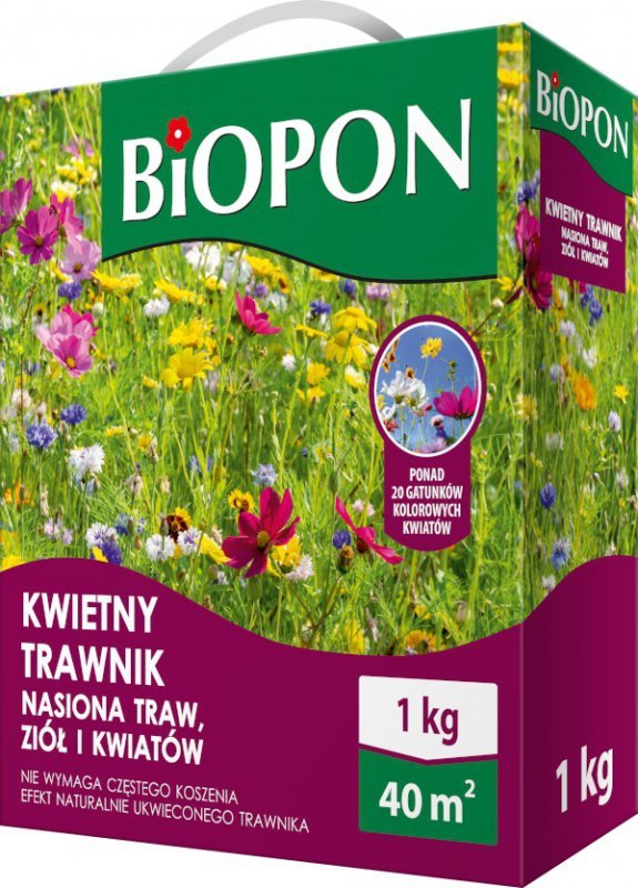 KWIETNY TRAWNIK - MIESZANKA NASION TRAW, ZIÓŁ I KWIAT 1KG (1 SZT)