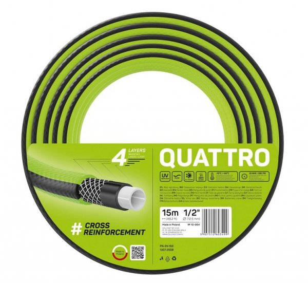 WĄŻ OGRODOWY QUATTRO 1/2&#039;&#039; 15M (1 SZT)
