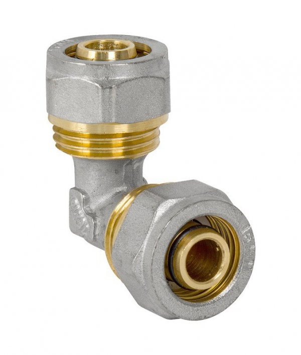 KOLANO PEX-AL-PEX CHROM 16*16 PODWÓJNE (1 SZT)