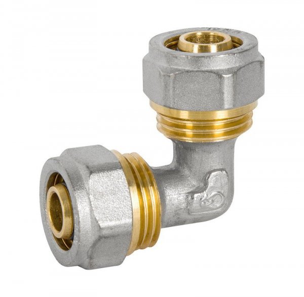 KOLANO PEX-AL-PEX CHROM 25*20 PODWÓJNE (1 SZT)