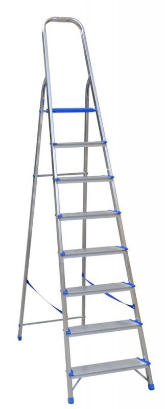 DRABINA ALUMINIOWA WOLNOSTOJĄCA 250CM 7 STOPNI + PODEST (1 SZT)