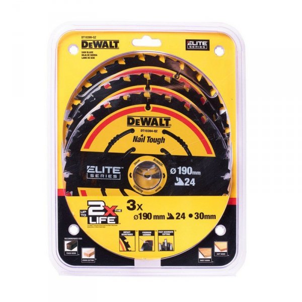 PIŁA TARCZOWA DO DREWNA ELITE 190*30MM 24 ZĘBY 3-PAK (1 OP)