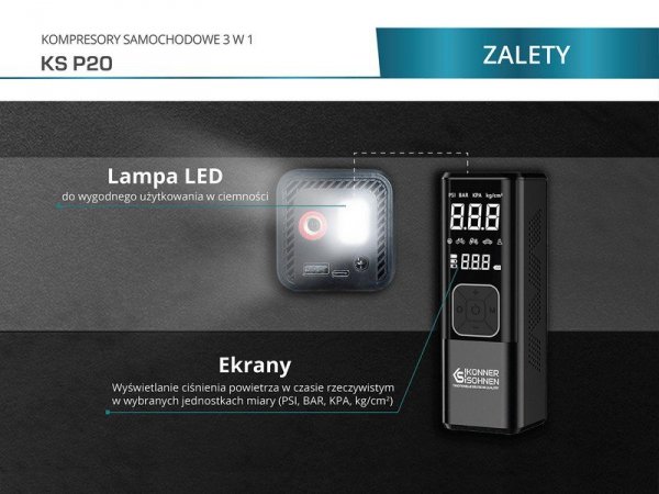 KOMPRESOR AKUMULATOROWY 3 W 1 KS P20 (1 SZT)