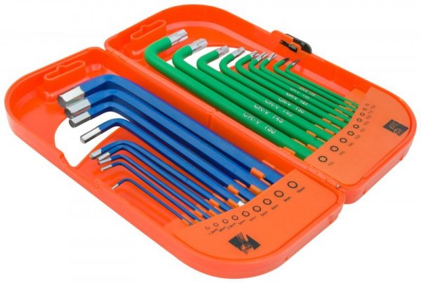 KOMPLET KLUCZY TRZPIENIOWYCH HEX I TORX DŁUGIE 18 SZTUK (1 KPL)