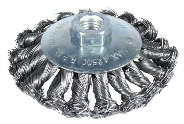 SZCZOTKA TARCZOWO KĄTOWA SPLATANA 100MM ZN (1 SZT)
