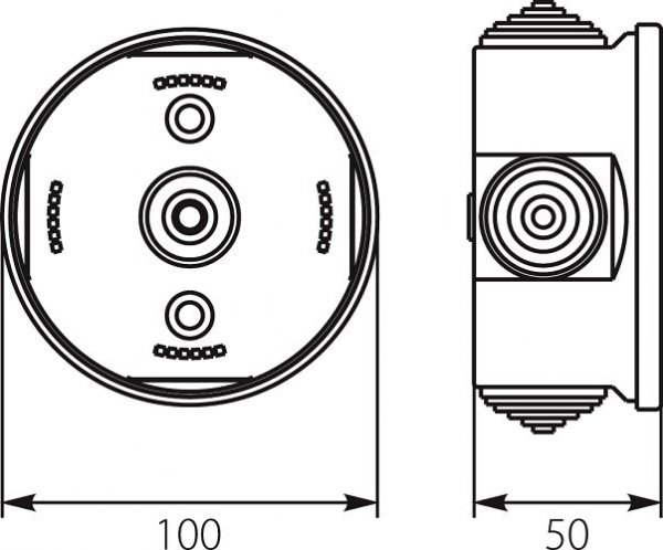 PUSZKA HERMETYCZNA NATYNKOWA 100MM IP44 SZARA PO-100 (1 SZT)