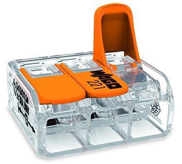 SZYBKOZŁĄCZKA 3X0,2-4MM2 TRANSPARENTNA/POMARAŃCZOWA 221-413 (1 SZT)