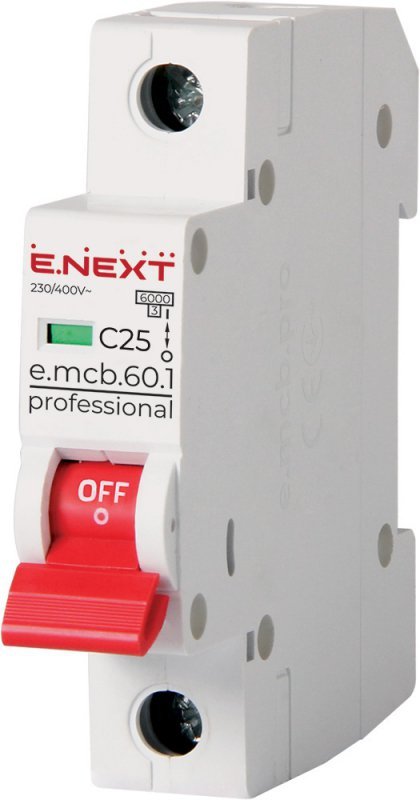 WYŁĄCZNIK NADPRĄDOWY MCB.PRO60 1P C25A 6KA (1 SZT)