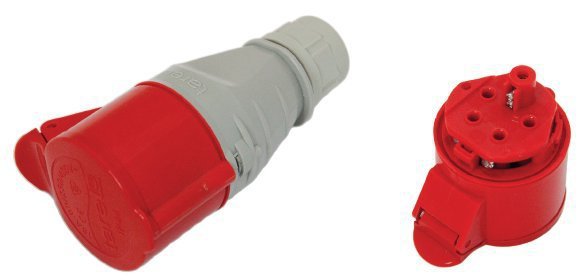 GNIAZDO IZOLACYJNE PRZENOŚNE 16A 400V CZERWONE 3P+N+Z IP44 (1 SZT)