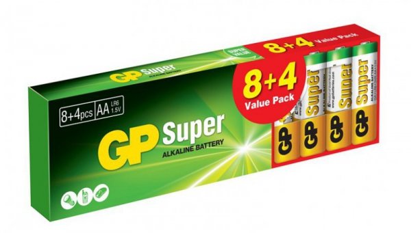 BATERIA SUPER ALKALINE AA LR6 1.5V 12 SZTUK (1 OP)