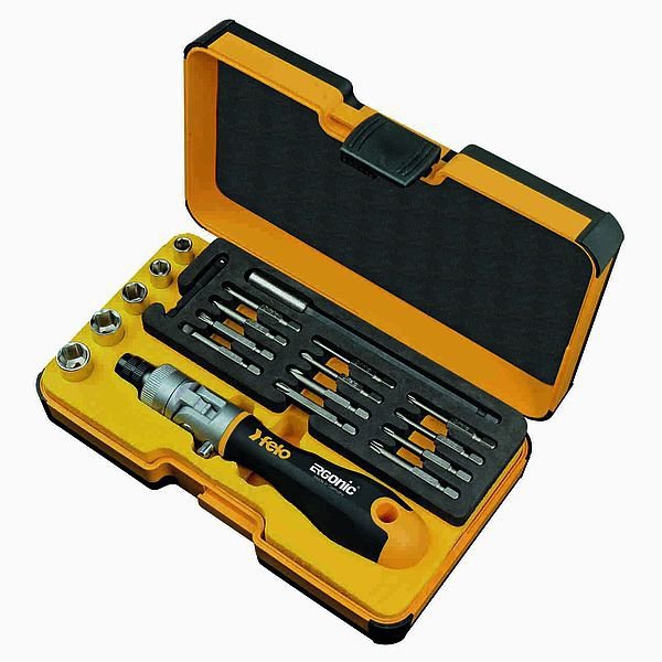 ZESTAW BITÓW I NASADEK Z GRZECHOTKĄ FELO ERGONIC K-BOX 20CZ. (1 KPL)