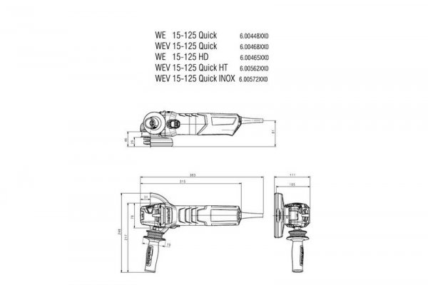 SZLIFIERKA KĄTOWA 125MM WEV 15-125 QUICK (1 SZT)