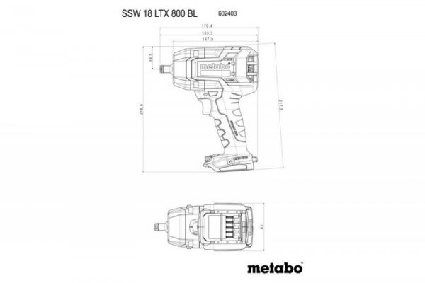 KLUCZ UDAROWY AKUMULATOROWY 1/2&#039;&#039; SSW 18 LTX 800 BL 2*5.5AH (1 SZT)