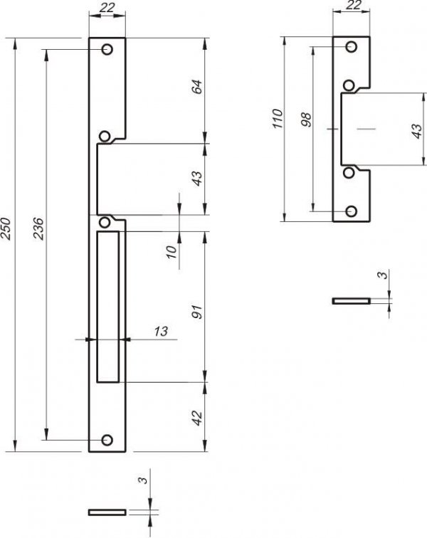 ZACZEP PŁASKI DO ELEKTROZACZEPU RE41B SZEROKOŚĆ 22MM MODEL B (1 SZT)