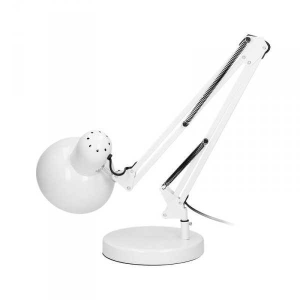 LAMPA BIURKOWA DEON 60W E27 WYSOKA, STAL, BIAŁA (1 SZT)