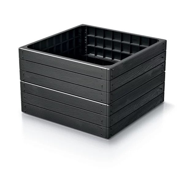 RABATA OGRODOWA BASE WOODY IBWS 756X756X250MM - ANTRACYT (1 SZT)