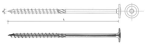 WKRĘT DO DREWNA Z KOŁNIERZEM NA TORX OCYNKOWANY 8*40MM T40 (50 SZT)