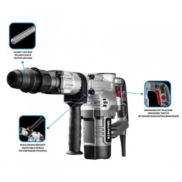 MŁOT WYBURZENIOWY SDS MAX 1300W, WALIZKA (1 SZT)