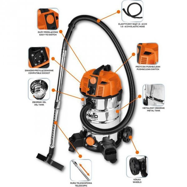 ODKURZACZ 1600W 35L. (1 SZT)