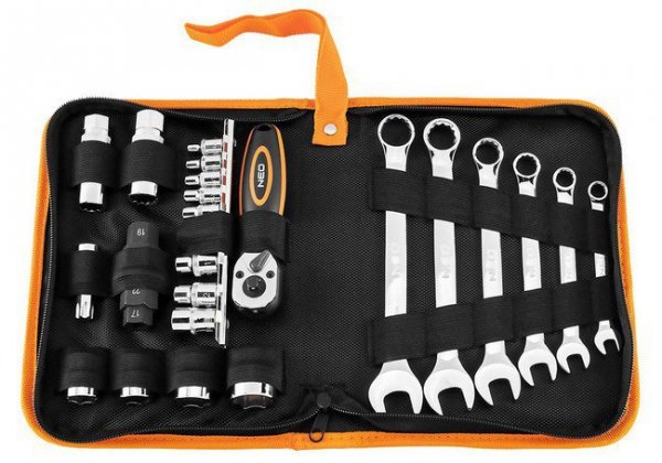ZESTAW NARZĘDZI DO MOTOCYKLA 25 SZT.MIĘKKIE ETUI (1 KPL)