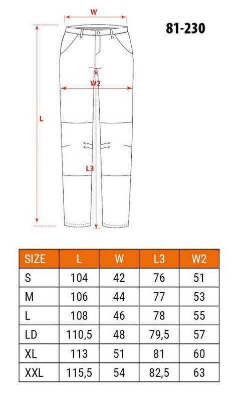 SPODNIE ROBOCZE HD ODPINANE KIESZENIE I NOGAWKI ROZMIAR XL (1 SZT)