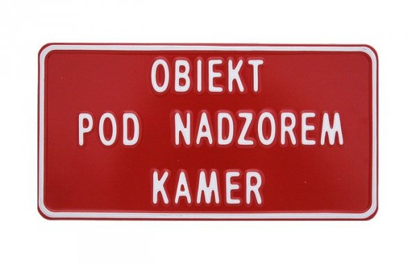 TABLICA 15*29CM OBIEKT POD NADZOREM KAMER (1 SZT)