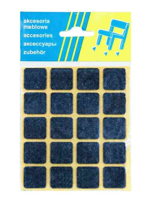 PODKŁADKA FILCOWA BLISTER CZARNA 20*20MM - 20SZT (1 SZT)