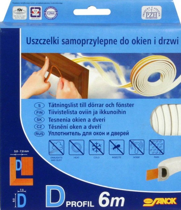 USZCZELKA GUMOWA 6M  P BIAŁA (1 SZT)