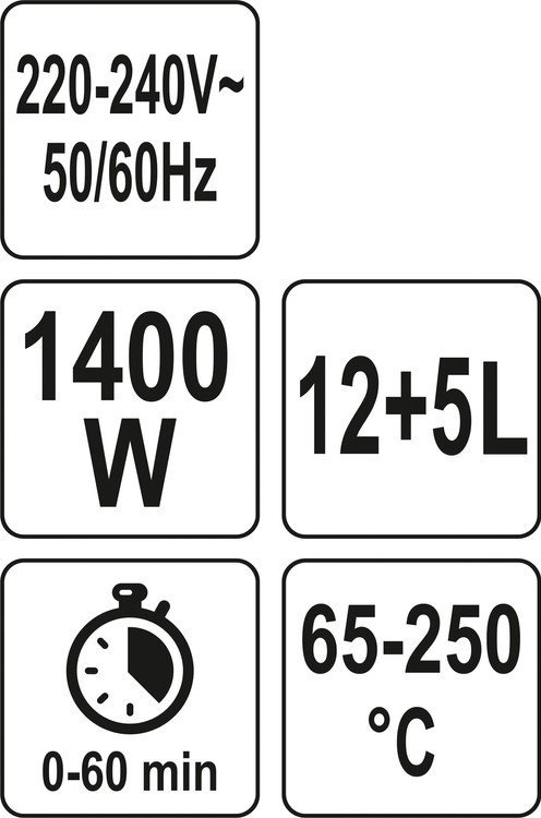 KOMBIWAR HALOGENOWY 17L, CZARNY, 9 AKCESORIÓW (1 SZT)