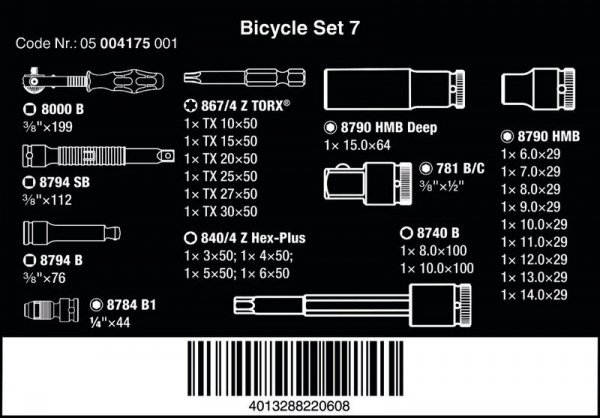 ZESTAW NARZĘDZI DO NAPRAWY ROWERÓW BICYCLE SET 7, 27 CZĘŚĆ (1 KPL)