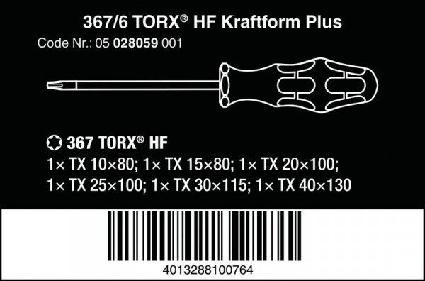 ZESTAW WKRĘTAKÓW KRAFTFORM Z FUNKCJĄ PRZYTRZYMUJĄCĄ 6CZ (1 KPL)