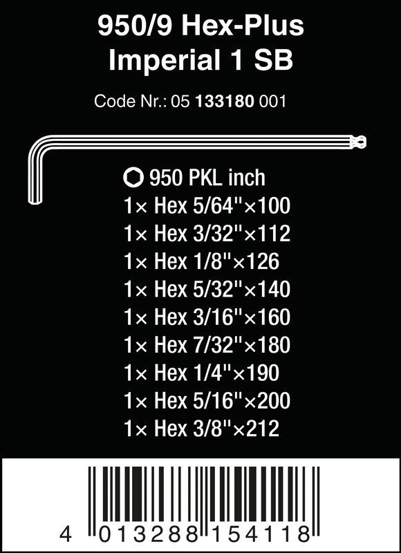 ZESTAW KLUCZY TRZPIENIOWYCH IMPERIAL Z KULKĄ HEX PLUS 9 CZ, (1 KPL)