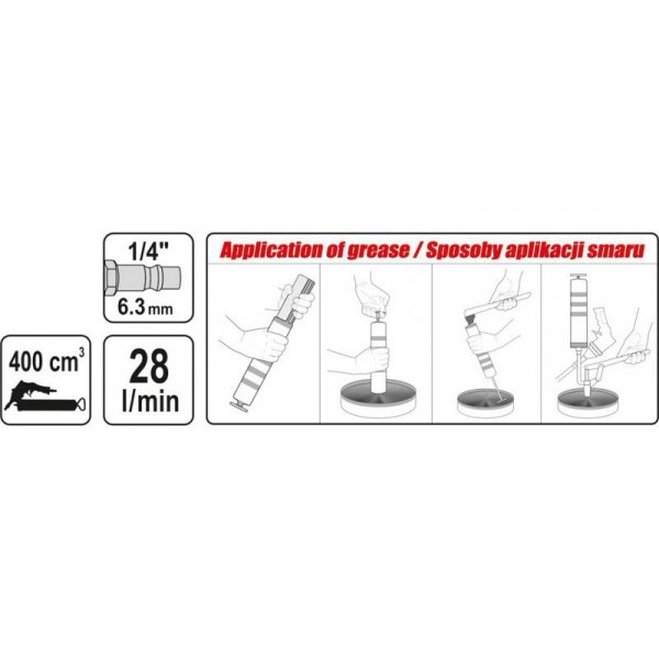 SMAROWNICA RĘCZNA-PNEUMATYCZNA 400CM3 (1 SZT)