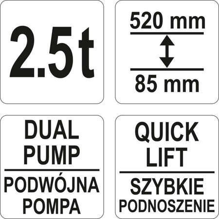 PODNOŚNIK NISKOPROFILOWY SAMOCHODOWY 2,5T (1 SZT)
