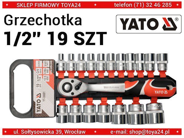 KOMPLET NASADEK Z GRZECHOTKĄ 1/2&#039;&#039; 19 CZĘŚCI (1 KPL)