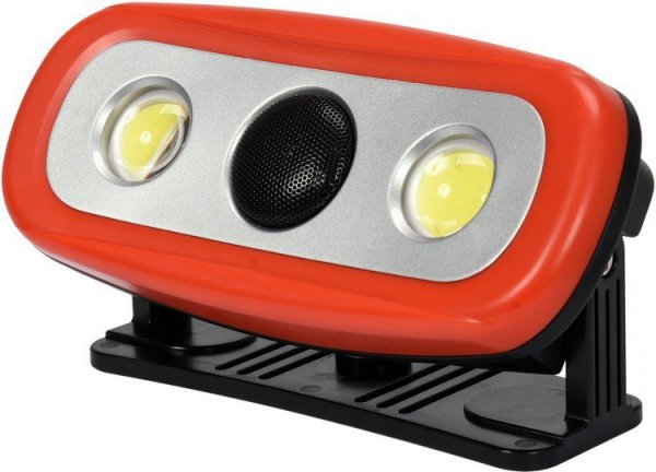 REFLEKTOR PRZENOŚNY Z GŁOŚNIKIEM 2X15W, 2000LM, LI-ION,IP44 (1 SZT)