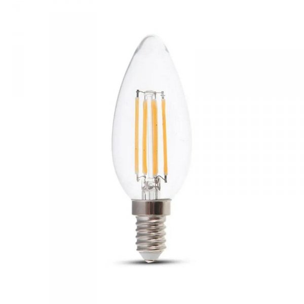 Żarówka LED V-TAC 4W Filament E14 Świeczka Ściemnialna VT-2304D 3000K 400lm