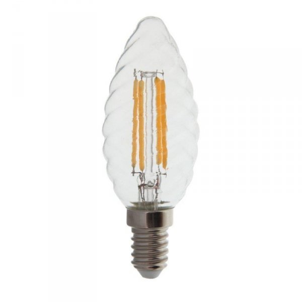 Żarówka LED V-TAC 4W Filament E14 Twist Świeczka Ściemnialna VT-1985D 3000K 400lm