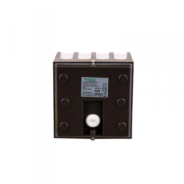 Oprawa Ścienna Ogrodowa V-TAC 8W LED IP65 120x120 Brązowa VT-732 3000K 750lm