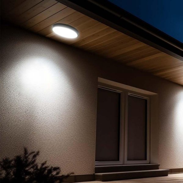 Plafon V-TAC 36W LED Okrągły 42cm Natynkowy Pilot Czujnik Ruchu IP44 Czarny VT-8630S 4000K 3820lm