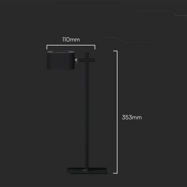 Lampka Biurkowa V-TAC 4w1 35cm Kinkiet Klips Latarka 3W LED CCT Czarna VT-10115 3000K-6000K 300lm