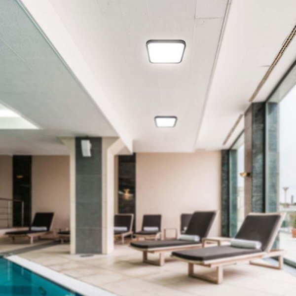 Plafon V-TAC 18W LED SAMSUNG CHIP Kwadrat 30x30cm Natynkowy Pilot Czujnik Ruchu IP44 Czarny VT-8618S 4000K 1830lm 5 Lat Gwarancj