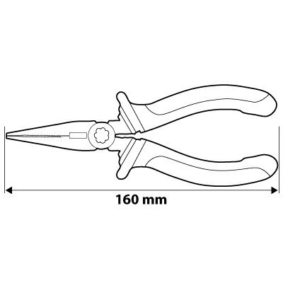 Szczypce wydłużone proste 160 mm