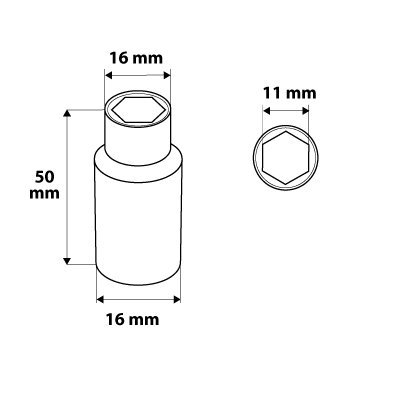 Nasadka sześciokątna długa 1/4&quot;, 11 mm, superlock