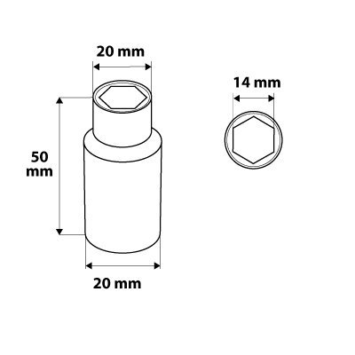 Nasadka sześciokątna długa 1/4&quot;, 14 mm, superlock