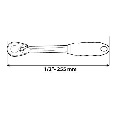 Grzechotka 1/2&quot;, 255 mm