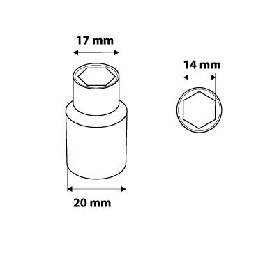 Nasadka sześciokątna 1/4&quot;, 14 mm